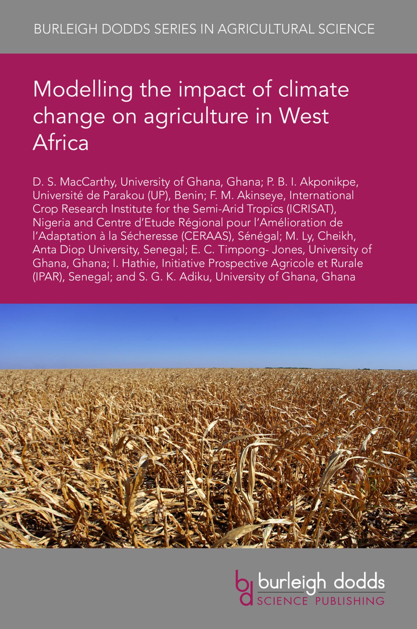 Cover image for Modelling the impact of climate change on agriculture in West Africa ISBN 9781801469203